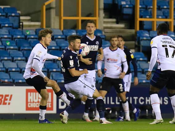 Action from the Hatters 2-0 defeat at Millwall last night