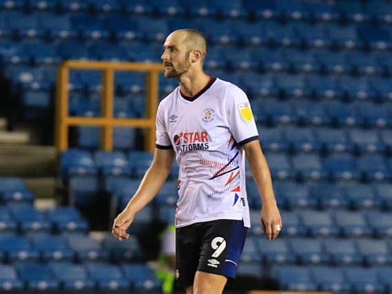 Luton striker Danny Hylton during Tuesday night's 2-0 defeat at Millwall