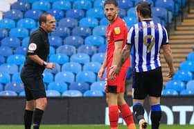 Referee Geoff Eltringham sent off Sheffield Wednesday's Joost van Aken at the weekend