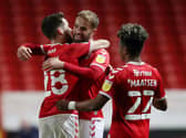 Andrew Shinnie celebrates his first goal for Charlton