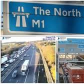 Highways England cameras show the M1 gridlocked at around 3.30pm