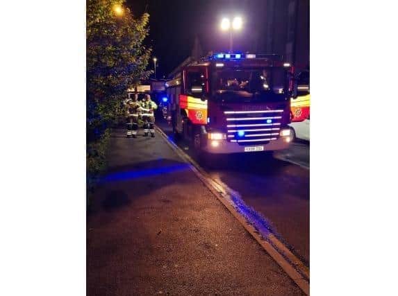Fire service at The Academy flats, Luton. Photo: BFRS