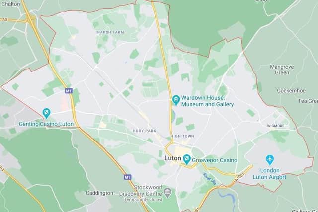 Which areas of Luton saw biggest FALLS in Covid-19 cases in the last week (C) Google Maps