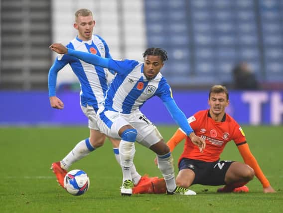 Huddersfield attacker Josh Koroma avoided a second yellow card this afternoon