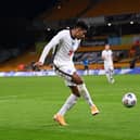 James Justin scores his first goal for the England U21s against Albania U21s this week