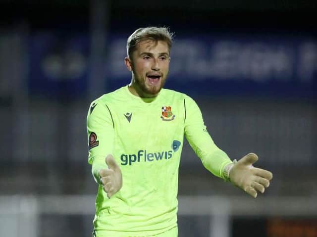 Town stopper Harry Isted has been with Wealdstone this term