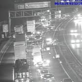 Highways England jamcams showed the queues building at Luton just before 7am