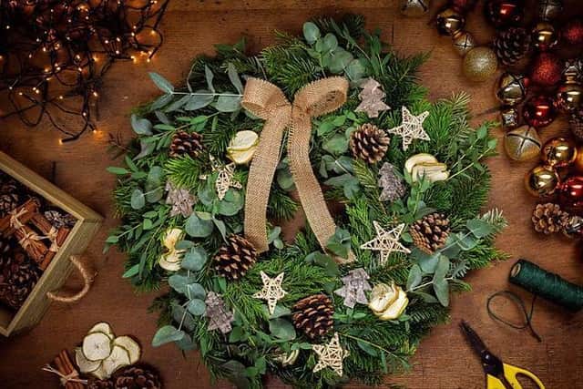 Luxury Christmas Wreath from Bedfordshire based SA Floristry