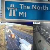 Highways england jam cams showed queues on the M1 just after 10.30am on Saturday