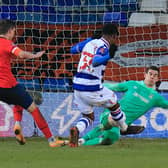 Simon Sluga comes out quickly as Reading hit the bar during stoppage time in Saturday's third round FA Cup tie