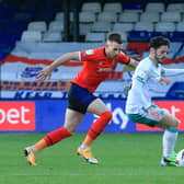 Rhys Norrington-Davies in action for Luton during his loan spell