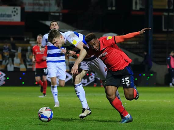 Kazenga LuaLua tries to break away against QPR on Tuesday night