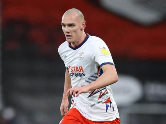 Kal Naismith in action on his debut for the Hatters against Bournemouth