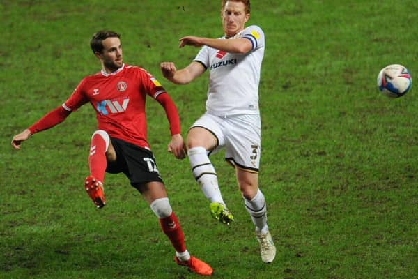 Andrew Shinnie in action for Charlton against MK Dons on Tuesday night