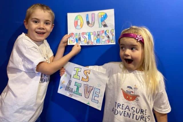 Seven-year-old Daniel and his sister Alice, four, have created their own business