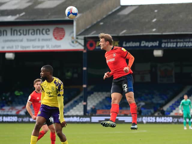 Kiernan Dewsbury-Hall gets a header in against Huddersfield Town