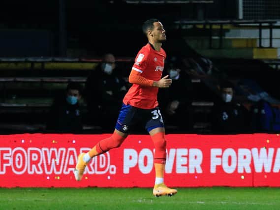 Midfielder Tom Ince comes off the bench for Luton on Tuesday night