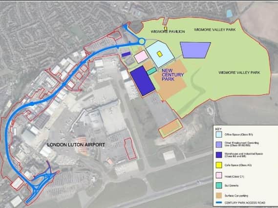 The council has approved plans for a £124m access road linking New Century Park to Luton Airport