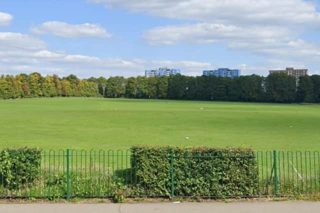 A group of youths playing football in a Luton park were disbanded by police on Wednesday