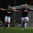 Scott Rendell celebrates scoring the winner at Norwich in the FA Cup back in January 2013.
