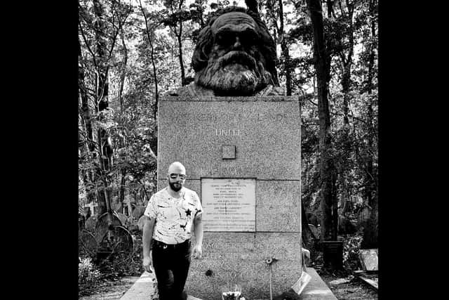 Mr Keaney at the grave of Karl Marx