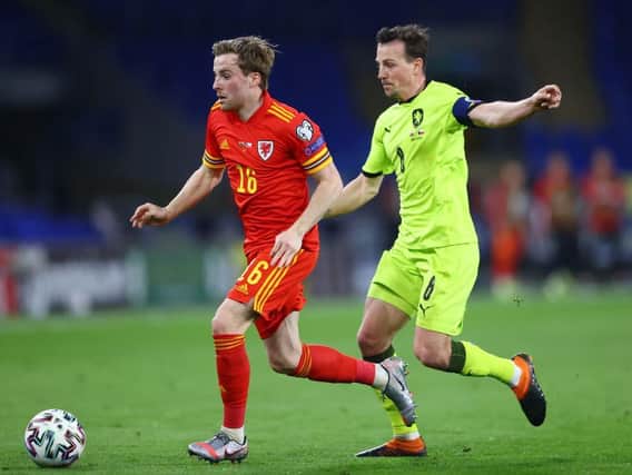 Joe Morrell in action for Wales last night