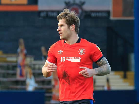 Luton striker James Collins is out of contract at Kenilworth Road in the summer