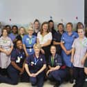 The midwifery team. Trish is pictured in the middle wearing white. The awards will be held in London on May 5.
