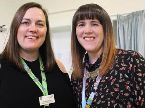 Tanya (left) with the hospital's Bereavement Midwife Hele
