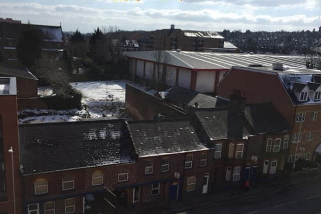 The Victorian terraces (front) will be demolished to make way for 43 flats