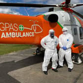 Magpas Air Ambulance enhanced doctor and paramedic team dressed, from head to toe, in donated PPE - thanks to community support