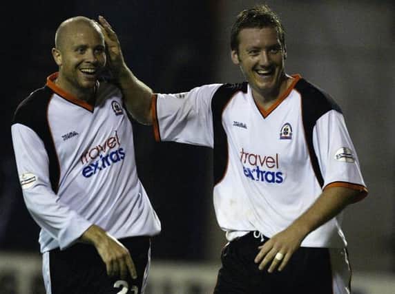 Steve Howard celebrates one of his 103 goals for Luton
