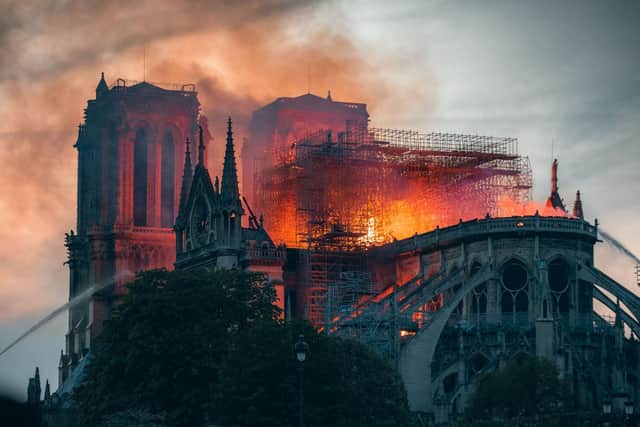 Notre Dame fire in 2019 (C) Shutterstock