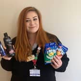 Eloise with some of the donations for the NHS staff at the hospital