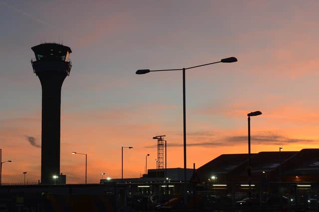 London Luton Airport control tower at sunset (C) London Luton Airport
