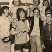 Luton Town celebrate winning promotion to Division One in 1974