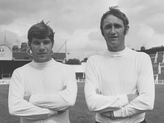 Ex-Luton forward Malcolm Macdonald with team-mate Mike Keen