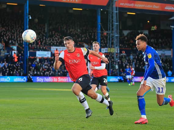 Matty Pearson in action for the Hatters this season