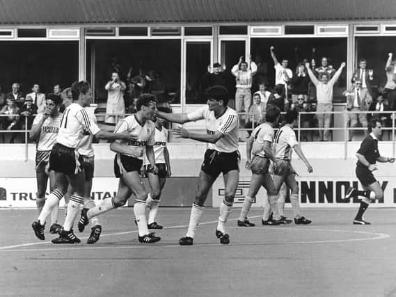 Danny Wilson takes the plaudits after scoring from the spot against Norwich City back in May 1989
