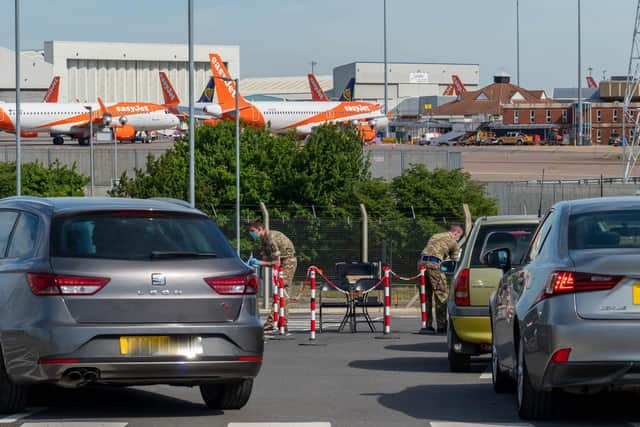 COVID-19 testing site at London Luton Airport (C) LLA