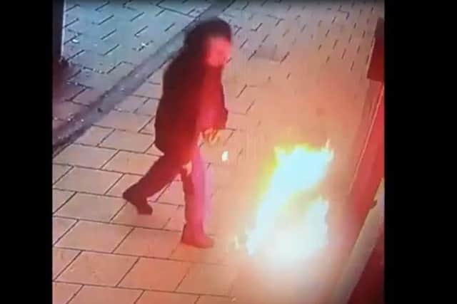 CCTV shows the moment Weir set his victim alight