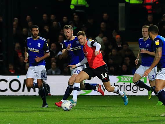 Luton were beaten 2-1 at home by Birmingham City in January