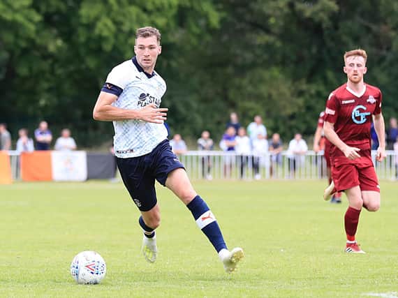 Former Town defender Jack Stacey in action for the Hatters