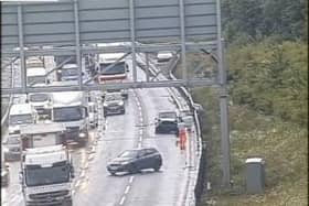 Highways England traffic cameras showed the two cars involved in the collision