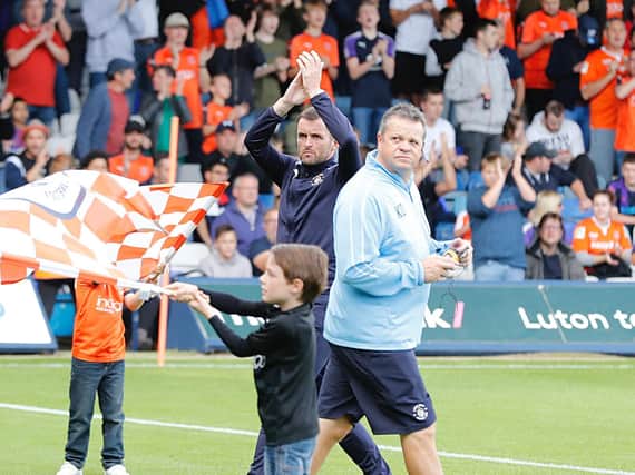 Hatters boss Nathan Jones leads Town out during his first spell as manager