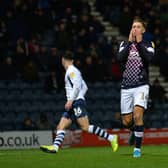 Harry Cornick can't believe he has missed the chance to score against Preston back in December
