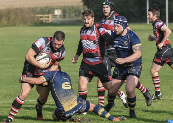 Action from Dunstablians win over Bourne on Saturday - pic: John Chatterley
