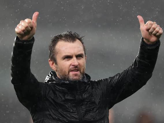 Luton boss Nathan Jones following the 2-2 draw at Derby this evening