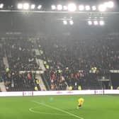 The Luton Town fans at Derby County on Tuesday night