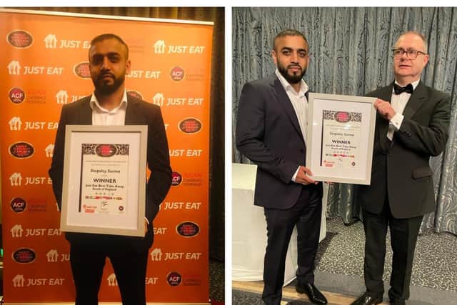 Owner Mohammed at the awards ceremony. Photos: Stopsley Surma.